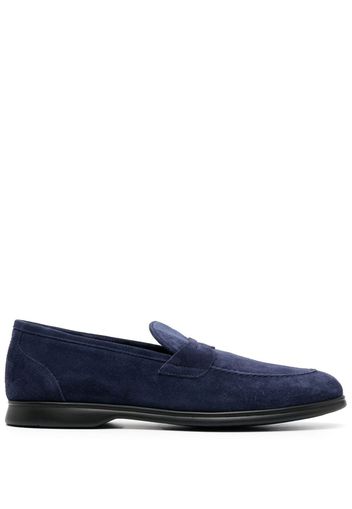 Kiton tonal-stitching almond-toe loafers - Blue