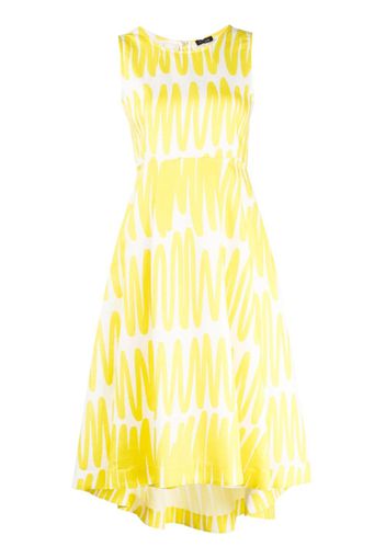 Kiton abstract-print sleeveless midi dress - Yellow