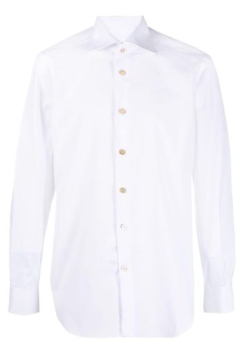 Kiton long-sleeve cotton shirt - White