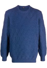 Kiton diamond-knit cashmere jumper - Blue