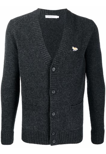 Maison Kitsuné Fox Patch V-neck cardigan - Grey