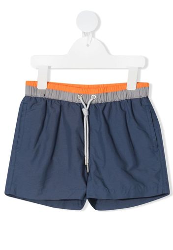 Knot stripe-panelled swim shorts - Blue