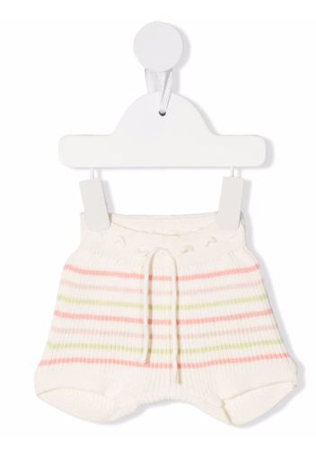 Knot striped ribbed-knit bloomers - Neutrals