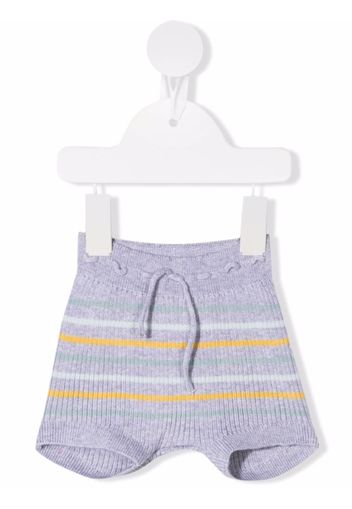 Knot striped ribbed-knit shorts - Grey