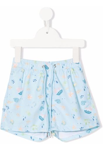 Knot Parker motif-print swim shorts - Blue