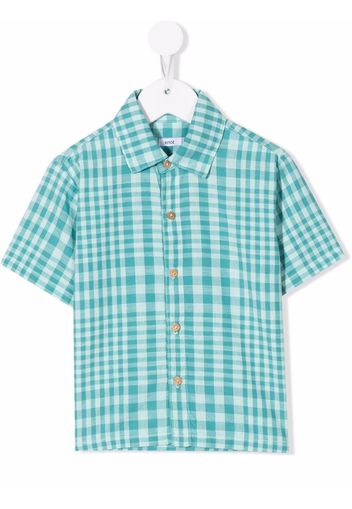 Knot check print shirt - Blue