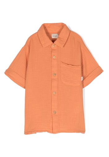 Knot Zale short-sleeve cotton shirt - Orange