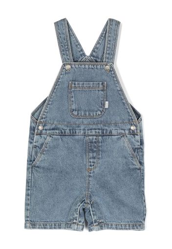 Knot short denim dungarees - Blue