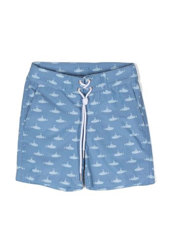 Knot Barton submarine-print swim shorts - Blue