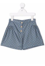 Knot polka-dot print shorts - Blue