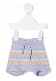 Knot striped ribbed-knit shorts - Grey