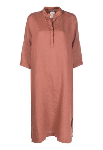 Kristensen Du Nord button-placket linen midi dress - Orange