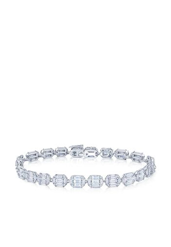 KWIAT 18kt white gold emerald cut diamond Sunburst bracelet - Silver