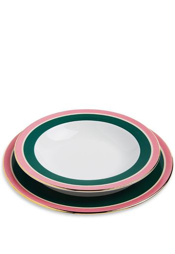 Rainbow Verde' soup and dinner plate set