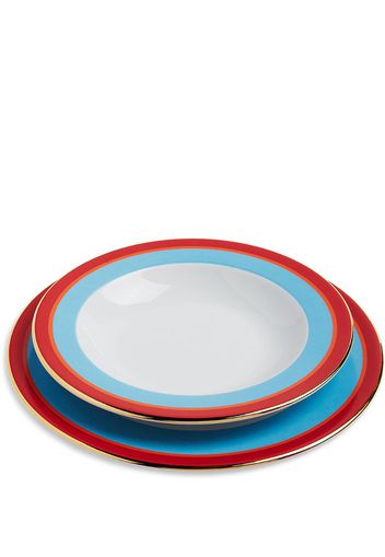 Rainbow Azzurro' soup and dinner plate set