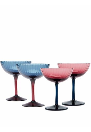 La DoubleJ set of 4 champagne cups - Blue