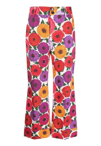 La DoubleJ Hendrix printed cropped trousers - Red