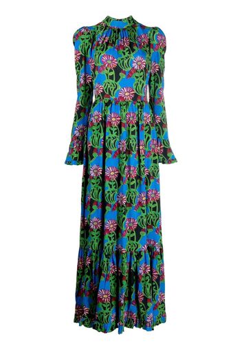 La DoubleJ floral-print tiered maxi dress - Green