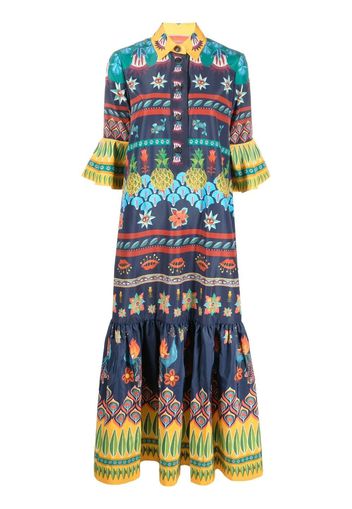 La DoubleJ printed maxi shift dress - Blue