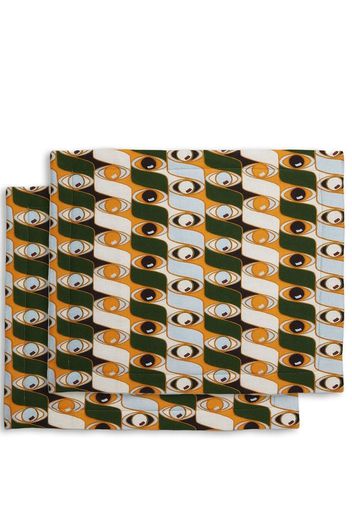 La DoubleJ Third Eye-print tablemats (set of 2) - Green