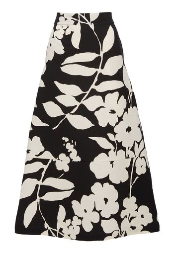 La DoubleJ A-Long floral-print midi skirt - Black