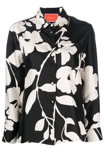 La DoubleJ Boy floral-print silk shirt - Black