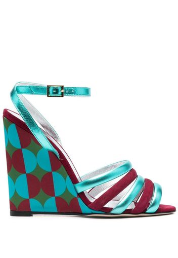 La DoubleJ Tones 135mm wedge sandals - Blue