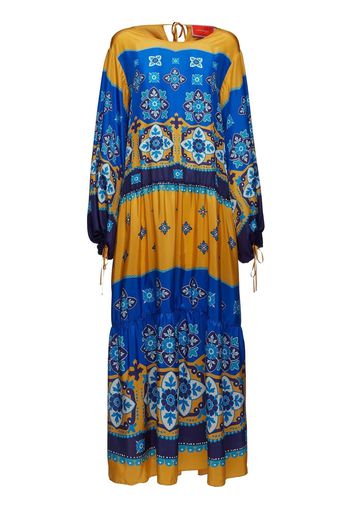 La DoubleJ graphic-print long dress - Blue