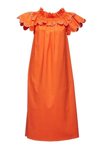 La DoubleJ Breakfast off-shoulder ruffled dress - Orange