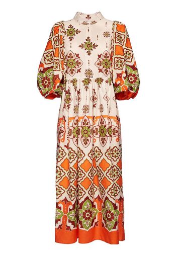 La DoubleJ graphic-print midi dress - Orange