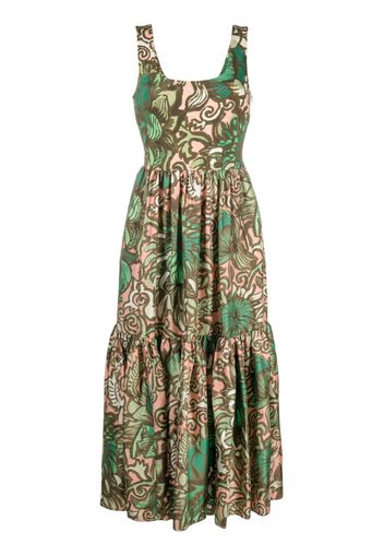 La DoubleJ Capri floral-print midi dress - Green