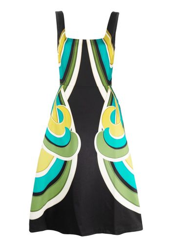 La DoubleJ Sophia rainbow-swirl midi dress - Black