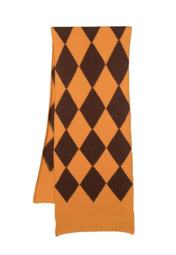 La DoubleJ argyle-pattern knitted scarf - Yellow