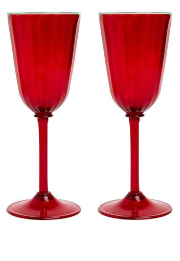 La DoubleJ Rainbow Murano wine glasses (set of 2) - Red