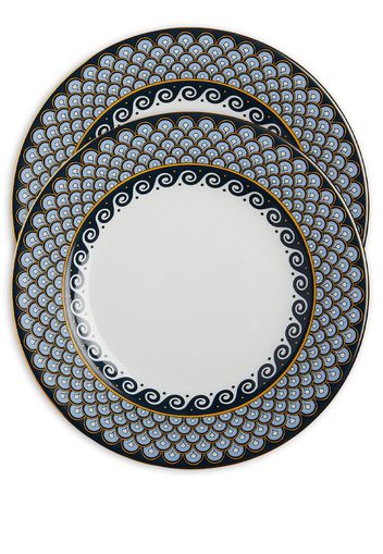 La DoubleJ graphic-print dinner plates - Blue