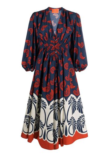 La DoubleJ Camerino palm tree-print dress - Blue