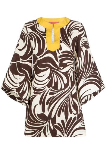 La DoubleJ The Kaftan Mini printed dress - Brown