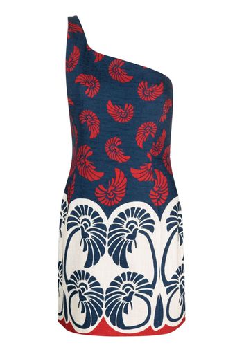 La DoubleJ Palmetto Placée-print minidress - Blue