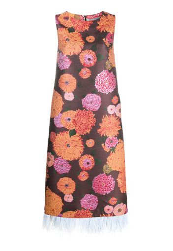 La DoubleJ Column floral-jacquard midi dress - Brown