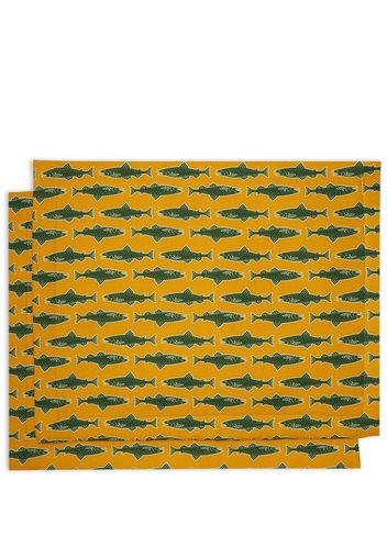 La DoubleJ Como Fish-print tablemat (set of two) - Yellow