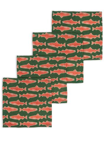 La DoubleJ x Passalacqua Como Fish napkin (set of four) - Green