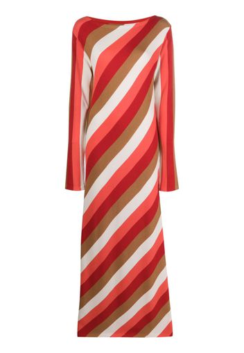 La DoubleJ Swing striped knit maxi dress - Red