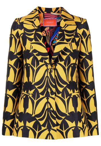 La DoubleJ 24/7 Papyrus-print cady blazer - Yellow