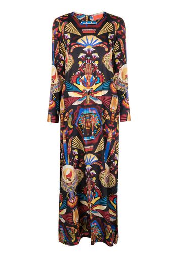 La DoubleJ Nephthys-print maxi dress - Blue