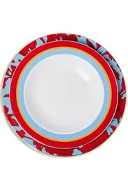 La DoubleJ Roman Holiday-print soup and dinner (set of 2) - Red