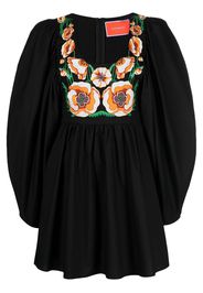 La DoubleJ embroidered mini dress - Black