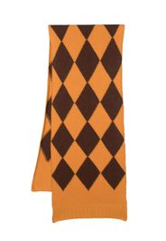 La DoubleJ argyle-pattern knitted scarf - Yellow