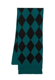 La DoubleJ argyle-pattern knitted scarf - Black