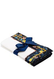 La DoubleJ Borboni Blue linen napkin (pack of two) - White