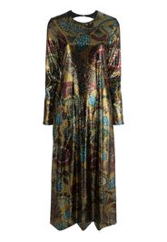 La DoubleJ Swank sequinned floral-print dress - Yellow